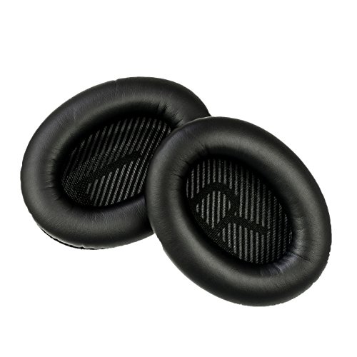 Product Cover Replacement Ear Cushions for Bose Quiet Comfort 35 (QC35) and QuietComfort 35 II (QC35 II) Headphones. Complete with QC35 Shaped Scrims with 'L and R' Lettering (QC35/QC35 II Ear Pads, Black)