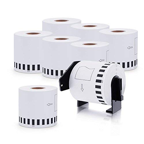 Product Cover MarkDomain Compatible Label Roll Replacement for Brother DK-2205 White Continuous 2.4in x 100ft (62mm x 30.4m) Paper With One Refillable Cartridge for QL 500 700 800 810W 820NWB 1060N Printer(8 Rolls)