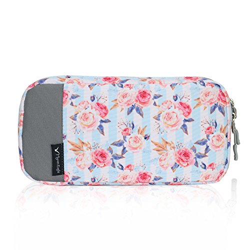 Product Cover Hynes Eagle Cord Organizer Small Electronics Case Gadget Pouch Phone Accessories Storage Bag Pink Flowers