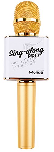 Product Cover Sing-along PRO Portable Bluetooth Karaoke Microphone and Bluetooth Stereo Speaker - All-in-one - Perfect for Birthday or Home Party - All Smartphone (Gold)