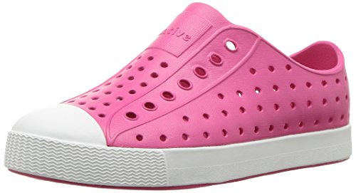 Product Cover Native Kids girls Jefferson Junior Water Proof Shoes, Hollywood Pink/Shell White, 1 Medium US Kid