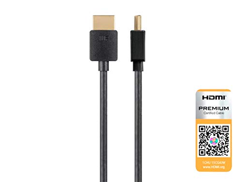 Product Cover Monoprice High Speed HDMI Cable - 3 Feet - Black| Certified Premium, 4K@60Hz, HDR, 18Gbps, 36AWG, YUV, 4:4:4 - Ultra Slim Series