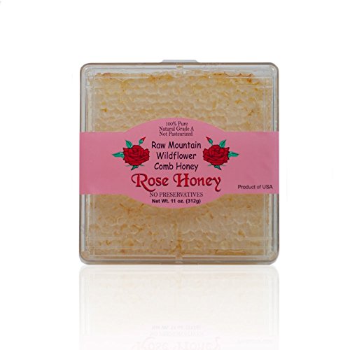 Product Cover California Raw Mountain Wildflower Comb Rose Honey Honeycomb 11 Ounces Pure 100% Natural Gift Wrapped