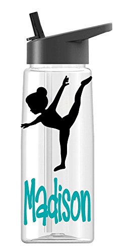 Product Cover Personalized Drink ware Gymnast Girl design with name, BPA Free, vinyl design, by De La Design Gifts (26 oz Regular)