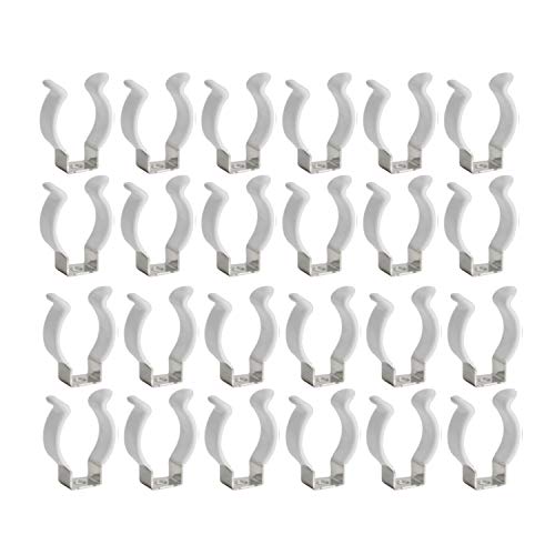 Product Cover (24-Pack) JESLED T8 U Clips Holder Bracket for 8FT LED Light Bulbs, LED Fluorescent Tube Replacement Mounting Accessories, Stainless Steel Lamp Support, Lampholder, Pipe Clamps to Prevent Sagging