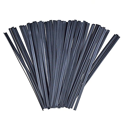 Product Cover Anyumocz 1000 pcs 5 inches Plastic Black Twist Ties for Party Cello Candy Bags Cake Pops (Black)