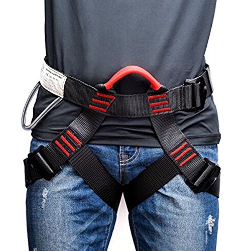 Product Cover Weanas Thicken Climbing Harness, Protect Waist Safety Harness, Wider Half Body Harness for Mountaineering/Fire Rescuing/Rock Climbing/Rappelling/Tree Climbing