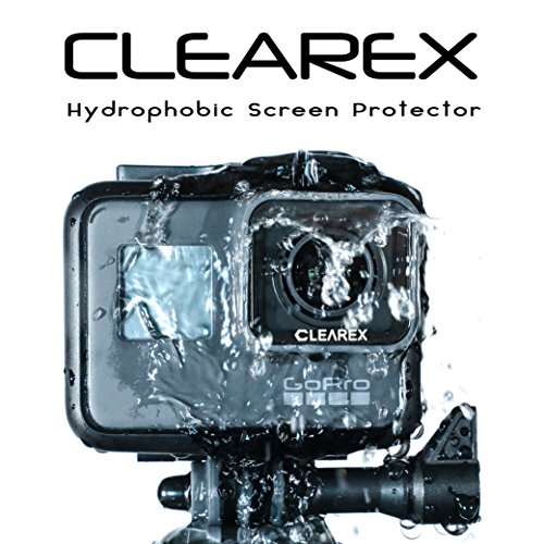 Product Cover CLEAREX Hydrophobic Screen Protector for GoPro Hero 5,6,7 Black | Water Repellent, Tempered Glass, Ultra-Clear, Anti-Scratch | Capture Clearly (GOPRO 5,6,7 Black)