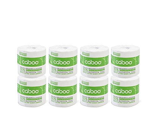 Product Cover Caboo Tree Free Bamboo Toilet Paper, Septic Safe RV Bath Tissue, Eco Friendly Fast Dissolving Soft 2 Ply Sheets - 8 Rolls of 500 Sheets, Total 4000 Sheets