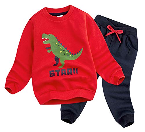 Product Cover BomDeals Cute Cartoon Dinosaur Printed Baby Boys Long Sleeve Tops and Pants Outfits