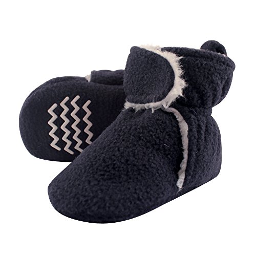 Product Cover Hudson Baby Baby Cozy Sherpa Booties with Non Skid Bottom, Navy, 6-12 Months