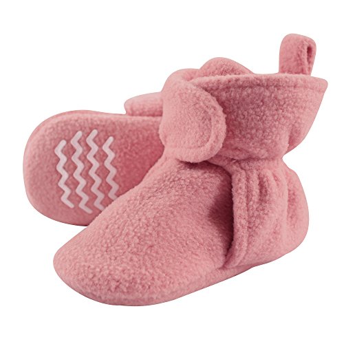 Product Cover Hudson Baby Unisex Baby Cozy Fleece Booties, Strawberry Pink, 6-12 Months