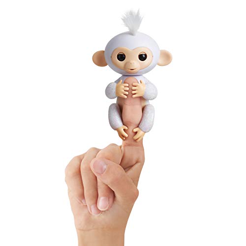 Product Cover Fingerlings Glitter Monkey - Sugar (White Glitter) - Interactive Baby Pet - By WowWee