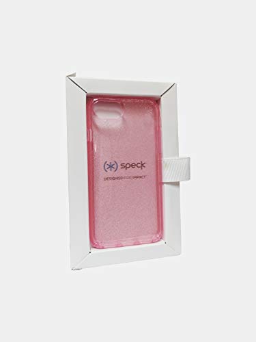 Product Cover Speck iPhone 8 Presidio Clear + Glitter Case, Scratch-Resistant IMPACTIUM 8-Foot Drop Protected iPhone Case that Resists UV Yellowing (Also Fits 7S/7/6S/6), Gold Glitter/Bella Pink