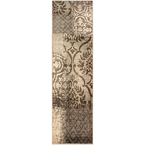 Product Cover Superior Bristol Collection Area Rug, 8mm Pile Height with Jute Backing, Chic Geometric Damask Patchwork Design, Fashionable and Affordable Woven Rugs - 2'7