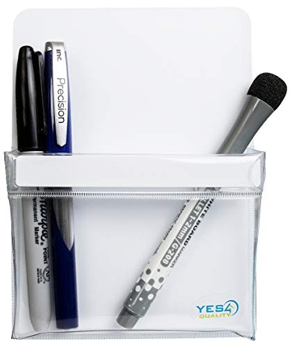 Product Cover Magnetic Pen Holder for Refrigerator with Strong Magnetic Back - Dry Erase Marker Holder Ideal for Whiteboard, Fridge - Pencil Cup (Medium, White)