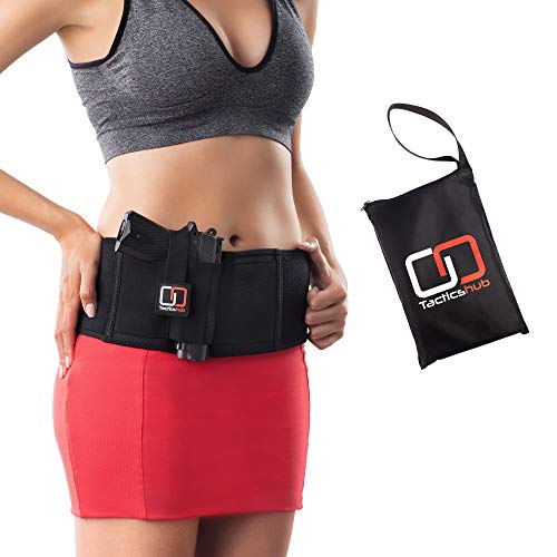 Product Cover Tacticshub Belly Band Holster for Concealed Carry - Gun Holster for Women and Men That fits Glock, Smith Wesson, Taurus, Ruger, and More - Waistband Holster for Pistols and Revolvers