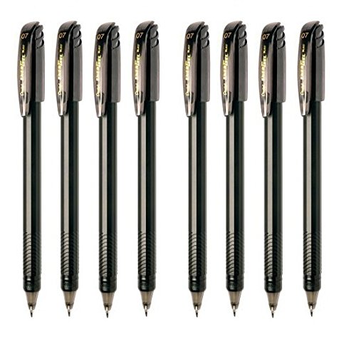 Product Cover Pentel Energel Roller Gel Pen 0.7mm Medium Metal Tip, Black Color, Pack of 8