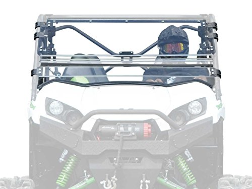 Product Cover SuperATV Heavy Duty Scratch Resistant Flip Windshield for Kawasaki Teryx 800/800 4 (2016+) - Can be Set to Open, Vented, or Closed - Easy to Install!