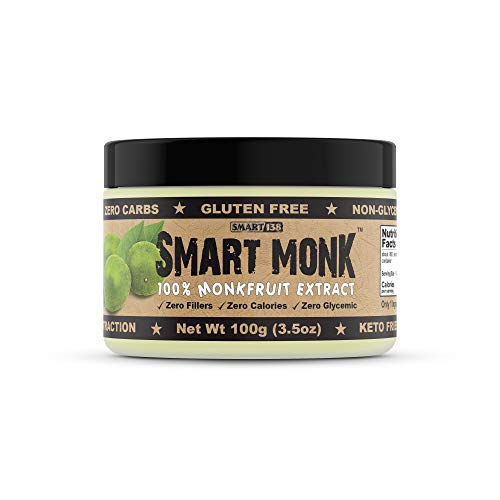 Product Cover Smart Monk - 100% Monkfruit Extract, Non-Glycemic, Zero Calorie, Sugar-Free Monk Fruit Sweetener (100g)