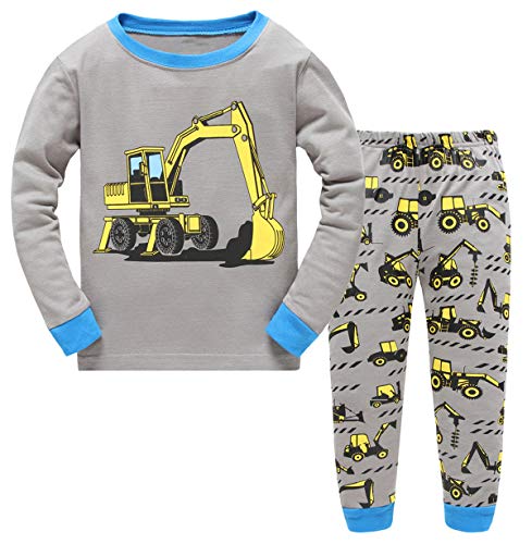 Product Cover GSVIBK Boys Pajamas Kids Long Sleeve 2 Piece Pajama Sets Cotton Sleepwear for Toddler PJS Clothes 3-4 Years B 013