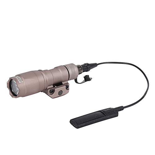 Product Cover FARMSOLDIER Tactical LED Mini Scout Flashlight Torch,Weapon Light with Pressure Switch Picatinny Mount Rail Offset Ring Side Mount for Hunting Hiking Tan