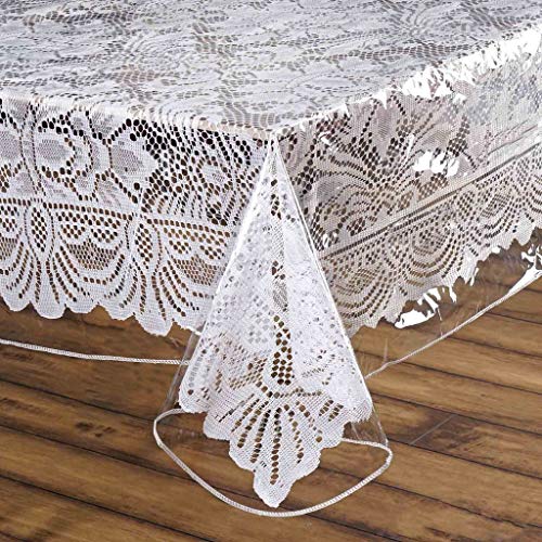 Product Cover BalsaCircle 70-Inch Clear Square Plastic Vinyl Tablecloth Protector Table Cover Linens Wedding Party Events Decorations Dining