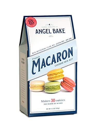 Product Cover Angel Bake French Macaron Baking Mix with Buttercream Filling. Gluten and Dairy Free. Makes 30 French Macarons.