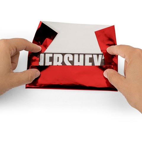 Product Cover Foil Wrapper (Red) - Pack of 100 Candy Bar Wrappers with Thick Paper Backing - Folds and Wraps Well - Best for Wrapping 1.55Oz Hershey/Candies/Chocolate Bars/Gifts - Size 6