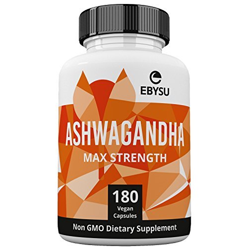 Product Cover EBYSU Ashwagandha Capsules - 180 Count - 1300mg Max Strength - Supplement Supports Stress Relief & Anti Anxiety Control Root Powder Pills