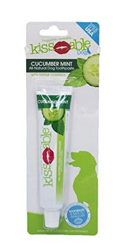 Product Cover KissAble All-Natural Toothpaste for Dogs | Made in USA | Best Dog Toothpaste for All Dogs With Tartar Build Up, Cucumber Mint