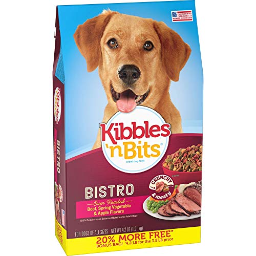 Product Cover Kibbles 'N Bits Bistro Oven Roasted Beef Flavor Bonus Bag Dry Dog Food, 4.2 Lb