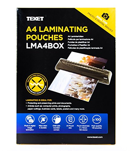 Product Cover TEXET A4 size Waterproof Glossy Finish Laminating Pouches | Pack of 100 | 150 micron (2 * 75 micron)