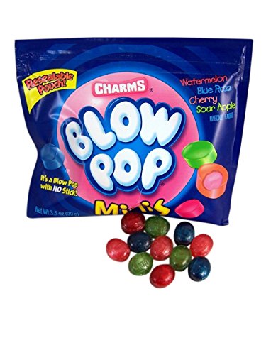 Product Cover Charms Blow Pops Minis Candy, 3.5 oz Resealable Pouch, Pack of 3