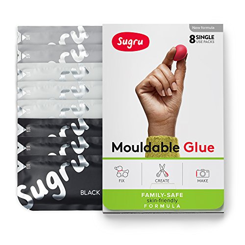 Product Cover Sugru Moldable Glue - Family-Safe - All-Purpose Adhesive, Suitable for Children - Holds up to 4.4 lb - Black, White & Gray 8-Pack