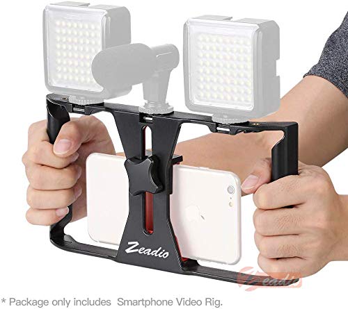 Product Cover Zeadio Smartphone Video Rig, Phone Movies Mount Handle Grip Stabilizer, Filmmaking Recording Rig Case for Video Maker Filmmaker Videographer - Fits iPhone, Samsung, and All Phones