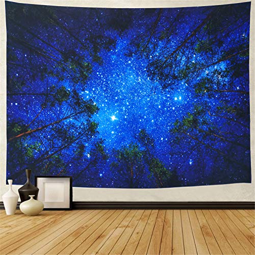 Product Cover Leofanger Starry Forest Tapestry Wall Hanging Starry Night Tapestry Galaxy Tapestry Mandala Bohemian Tapestry Milky Way Tapestry Night Sky Tapestry Tree Tapestry
