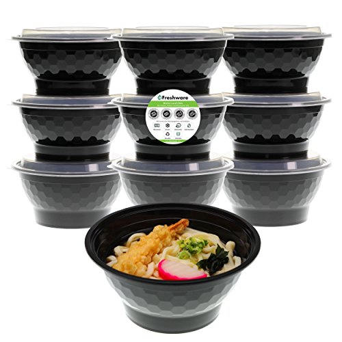 Product Cover Freshware Meal Prep Containers [10 Pack] Bowls with Lids, Food Storage Bento Box | BPA Free | Stackable | Lunch Boxes, Microwave/Dishwasher/Freezer Safe, Portion Control, 21 day fix (42 oz)