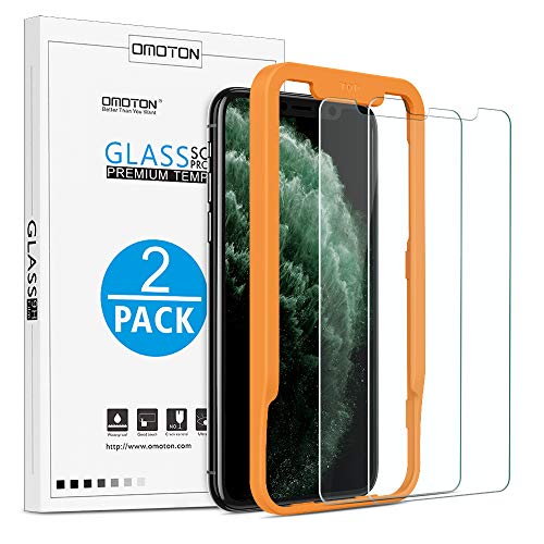 Product Cover OMOTON Tempered Glass Screen Protector Compatible with Apple iPhone 11 Pro/ iPhone XS/ iPhone X 5.8 inch [2 Pack]