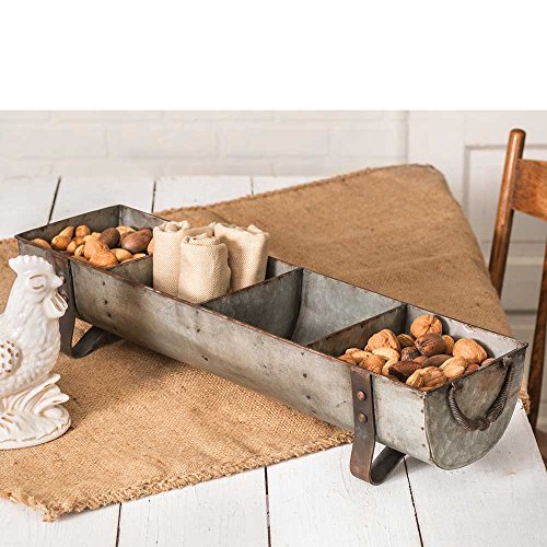 Product Cover Colonial Tin Works Vintage Divided Chicken Feeder Four Compartment Decorative Tray