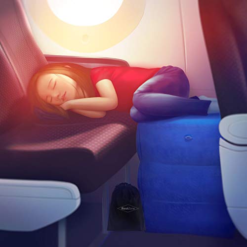 Product Cover RestZone Inflatable Air Travel Pillow for Leg Rest | Comfortable Footrest for Outdoors and Camping | Children and Kids to Sleep Soundly in Flight or Car