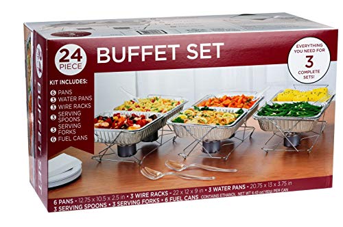 Product Cover 24 Piece Party Serving Kit Includes Chafing Kits and Serving Utensils For All Types Of Parties And Events | Disposable Party Set