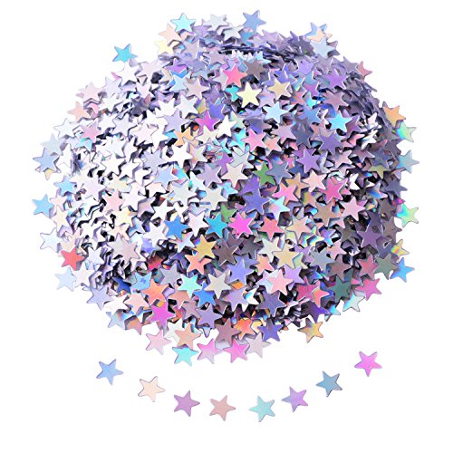 Product Cover Shappy Star Confetti Star Table Confetti Stars Sequin for Party Wedding Supplies, 45 Grams, Silvery