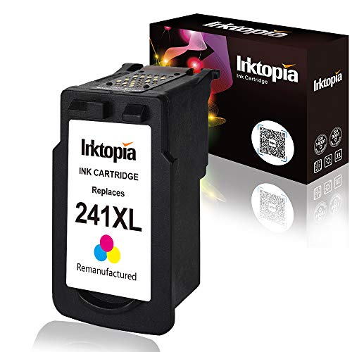 Product Cover Inktopia Remanufactured Ink Cartridge Replacement for Canon 241 XL CL 241XL (1 Color) with Ink Level Indicator Used in Canon PIXMA MG3620 MG3520 MG3220 MG2220 MG2120 MX532 MX472 MX432 MX452 TS5120