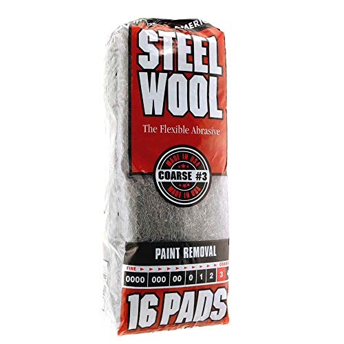 Product Cover Steel Wool, 16 pad, Coarse Grade #3, Rhodes American, Paint Removal