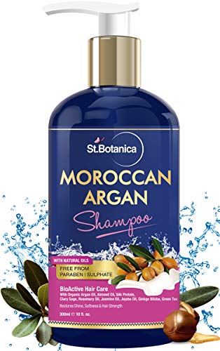 Product Cover StBotanica Moroccan Argan Hair Shampoo With Organic Argan Oil - No SLS/Sulphate, Paraben or SIlicon, 300ml (10 fl.oz.)