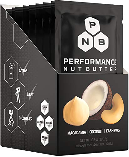 Product Cover Performance Nut Butter Macadamia, Coconut & Cashew Keto Nut Butter - Ketogenic, Paleo & Vegan Friendly Low Carb Healthy Fat Bomb Perfect Whole 30 Approved Trail Ready Snack 10 Pack of Squeeze Packets