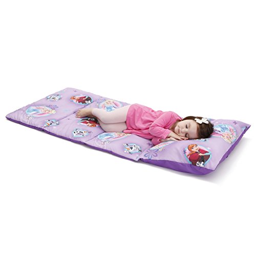 Product Cover Disney Frozen Padded Toddler Easy Fold Nap Mat with Attached Pillow Case - Purple,Blue