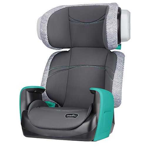 Product Cover Evenflo Spectrum 2-in-1 Booster Seat, Ergonomic Seat Base, Machine Washable, High-Back Booster, No-Back Booster, Advanced Compression Technology, Side-Impact Tested, Teal Trace
