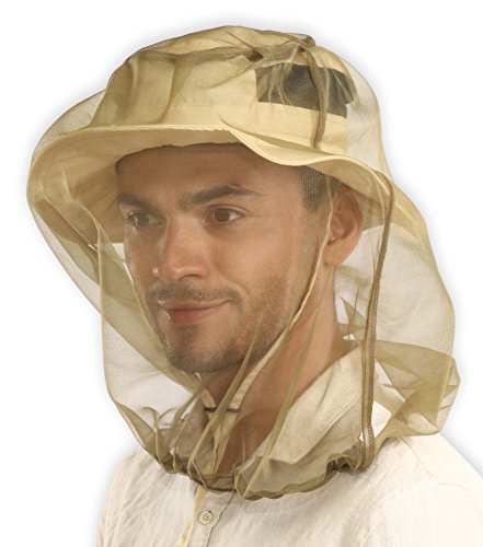Product Cover Mosquito Head Net - Bug Face Netting for Hats with Extra Fine Mesh/Fly Screen Holes - Ultimate Outdoor Protection from Bugs, No-See-Ums & Midges. Chemical Free. Includes Free Carry Pouch.